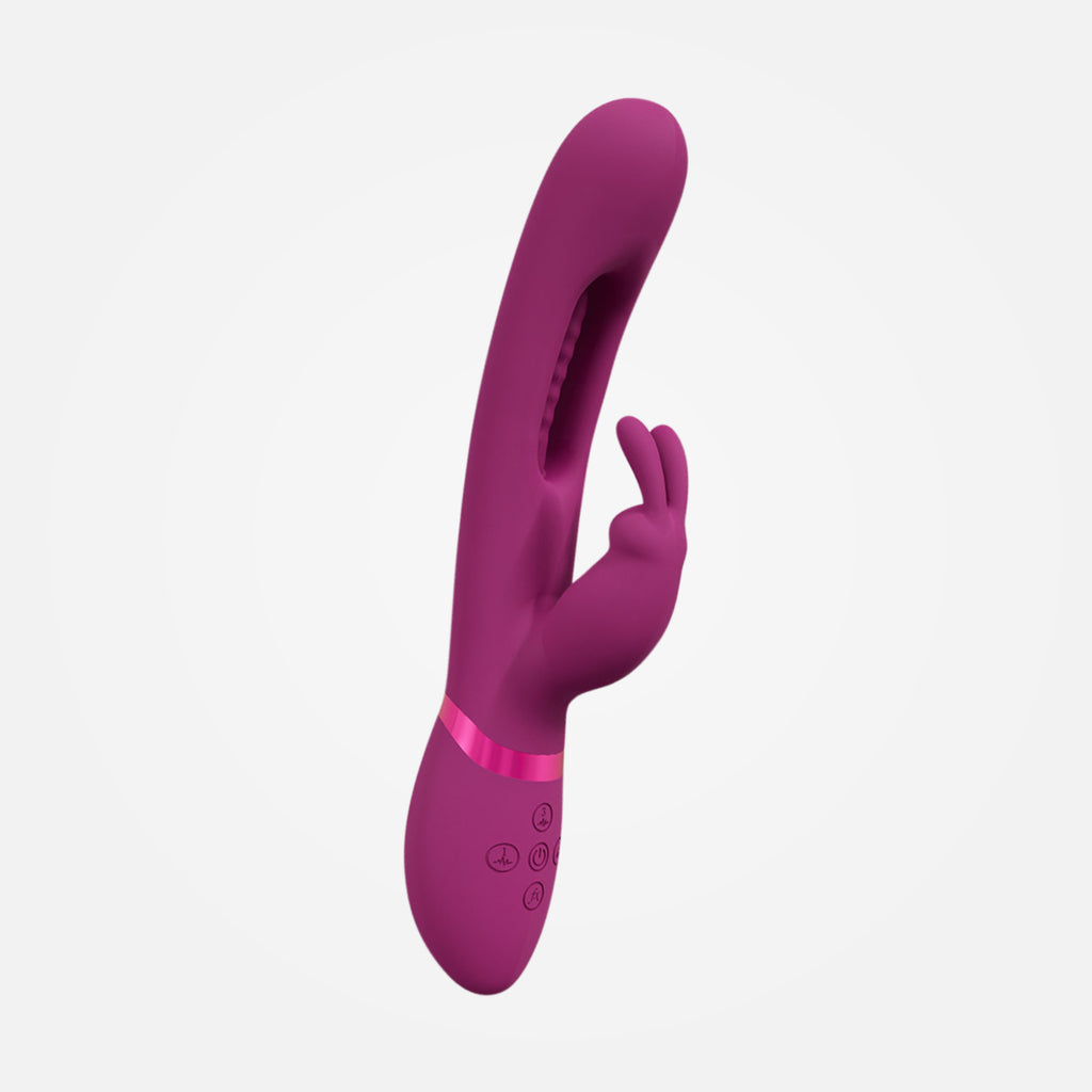 Mika - Rechargeable Pink Rabbit Vibrator with Flapping Shaft – Vush UK