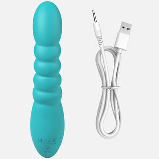 Super Soft Silicone Teal Ribbed Rabbit Vibrator