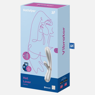 Hot Lover Rabbit Vibrator Incl. Bluetooth + App-Silver/Champagne