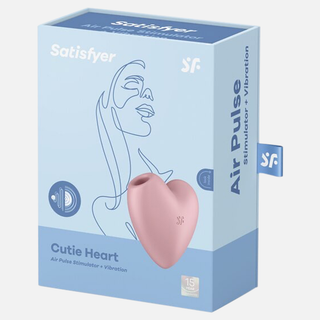 Satisfyer Cutie Heart Suction Vibrator - Light Red