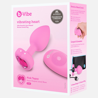 Remote Control Vibrating Dildo Jewelled Heart Plug- S/M