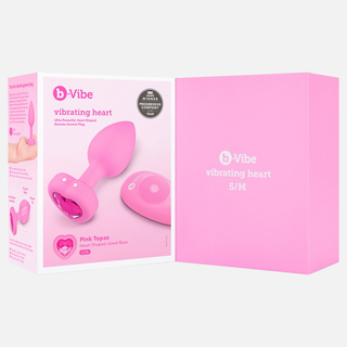 Remote Control Vibrating Dildo Jewelled Heart Plug- S/M