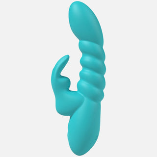 Super Soft Silicone Teal Ribbed Rabbit Vibrator
