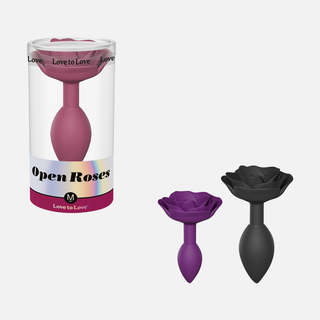 Open Roses Non Vibrating Butt Plug Medium - Plum Star