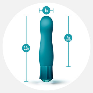 Blush Oh My Gem Fierce Rechargeable Warming Silicone G-Spot Vibrator Blue Topaz