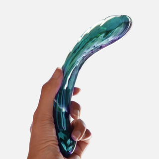 Kalii Glass G-spot Dildo-Teal