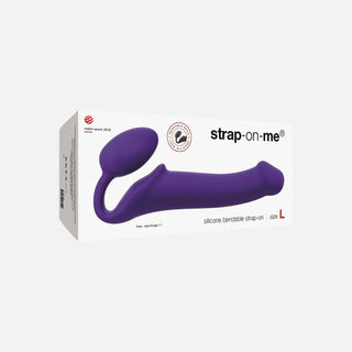 Silicone Bendable Strap-On Large- Purple