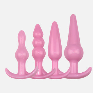 VUSH 4 Piece Pink Silicone Anal Kit- Pink