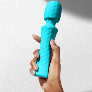 Ultra Wand - Rechargeable Flexible Textured Wand Vibrator - Turquoise