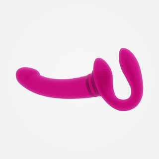 Sharing is Careing - Pink Rechargeable Strapless Wearable Strap-On