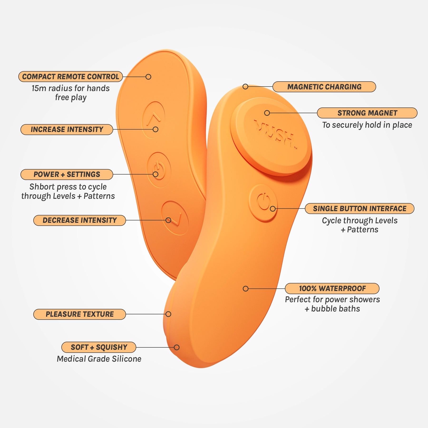 Luna - Rechargeable Wearable Vibrator with Travel Case + Remote Contro Vush UK Luna - Rechargeable Wearable Vibrator with Travel Case + Remote Contro Vush UK
