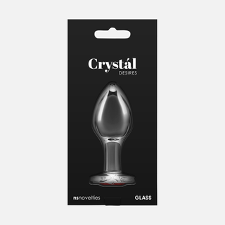 Crystal Desires Non Vibrating Anal Plug Medium - Red Heart