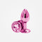 Rear Assets - Small Metal Anal Plug with Pink Round Gem Base