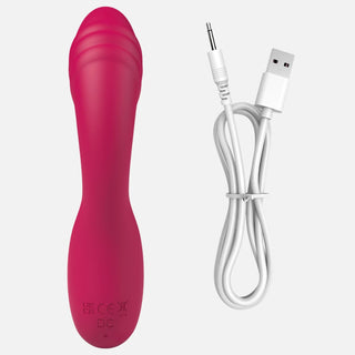 Super Soft Silicone Red Ribbed Vibrator